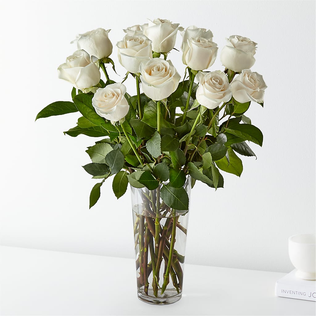 Long Stem White Rose Bouquet – Garden City Florist, Arlington VA