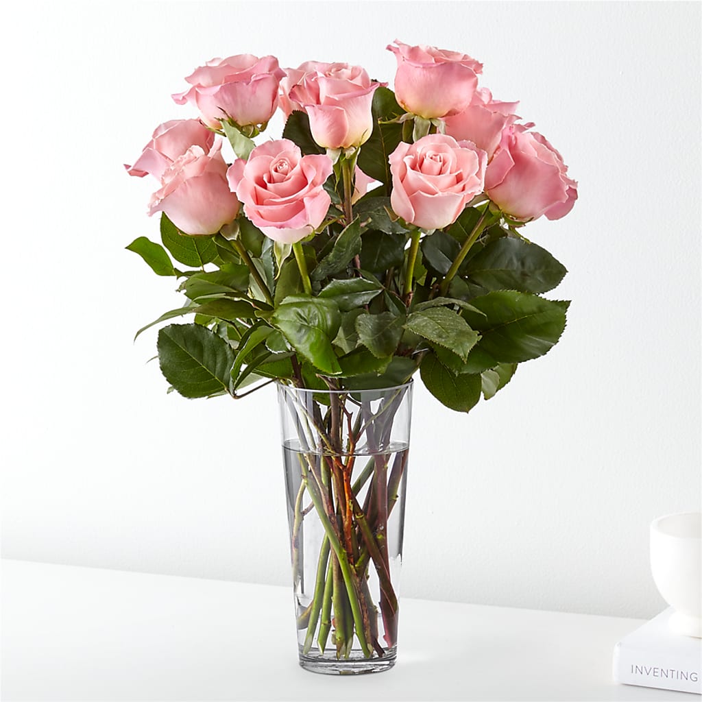 Long Stem Pink Rose Bouquet – Garden City Florist, Arlington VA