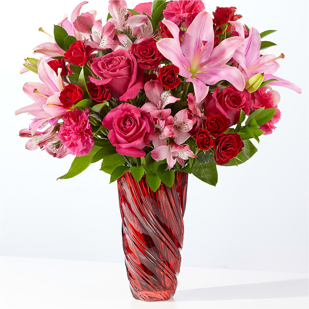 In Love Bouquet with Luxe Swirl Vase – Garden City Florist, Arlington VA
