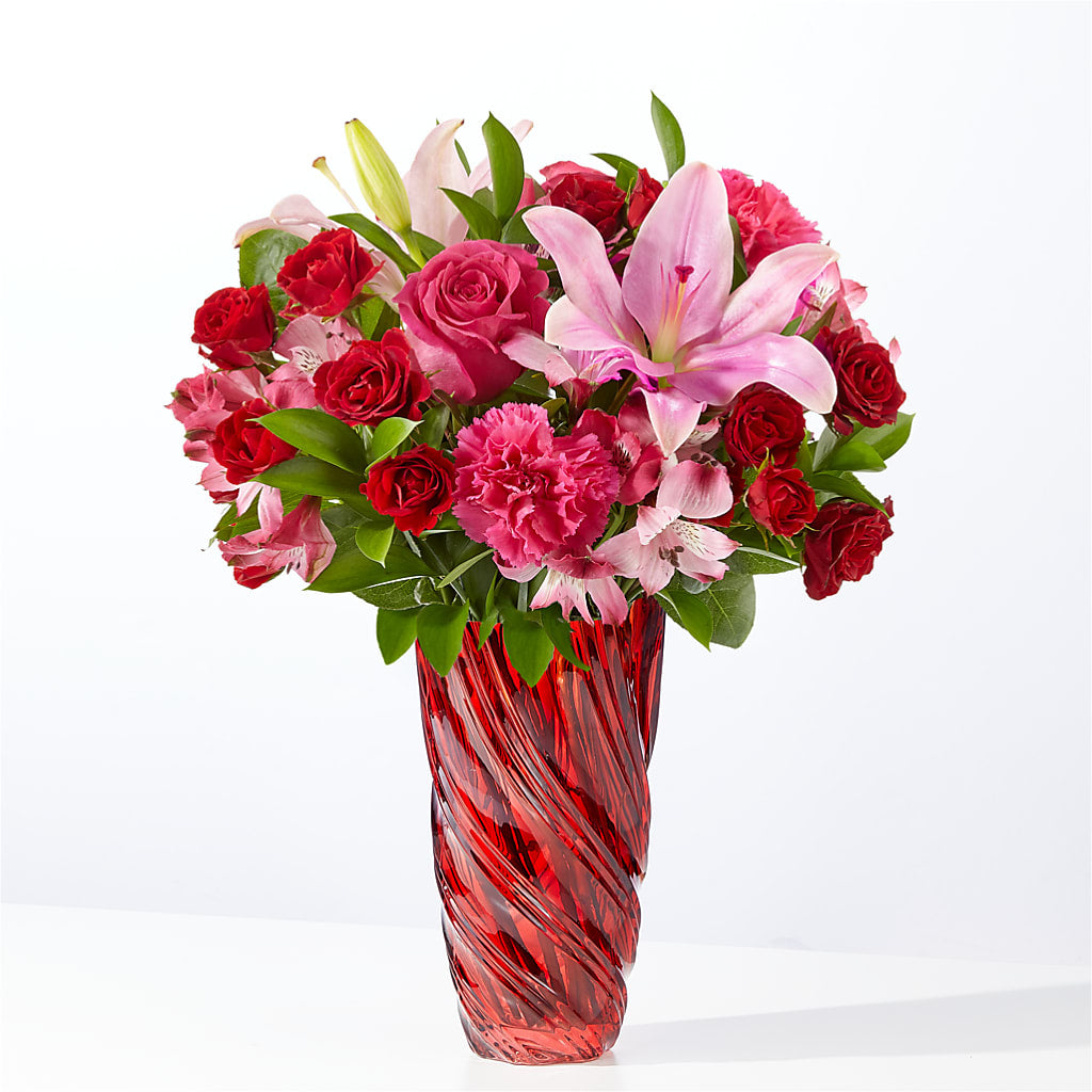 In Love Bouquet with Luxe Swirl Vase – Garden City Florist, Arlington VA