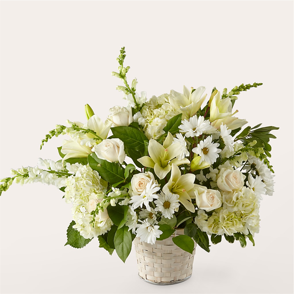 Ivory Elegance Floral Basket – Garden City Florist, Arlington VA