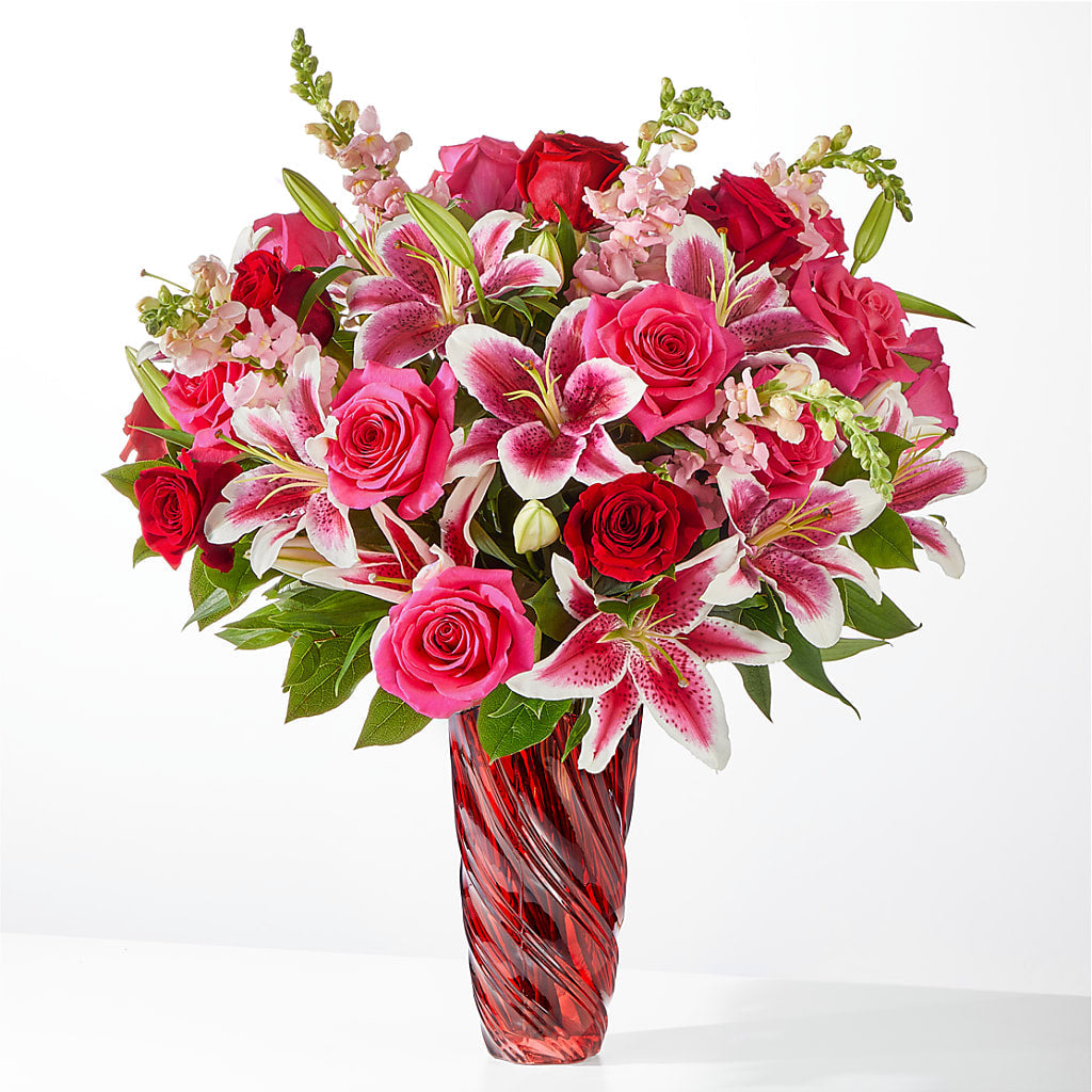 Always You Bouquet with Luxe Swirl Vase – Garden City Florist, Arlington VA