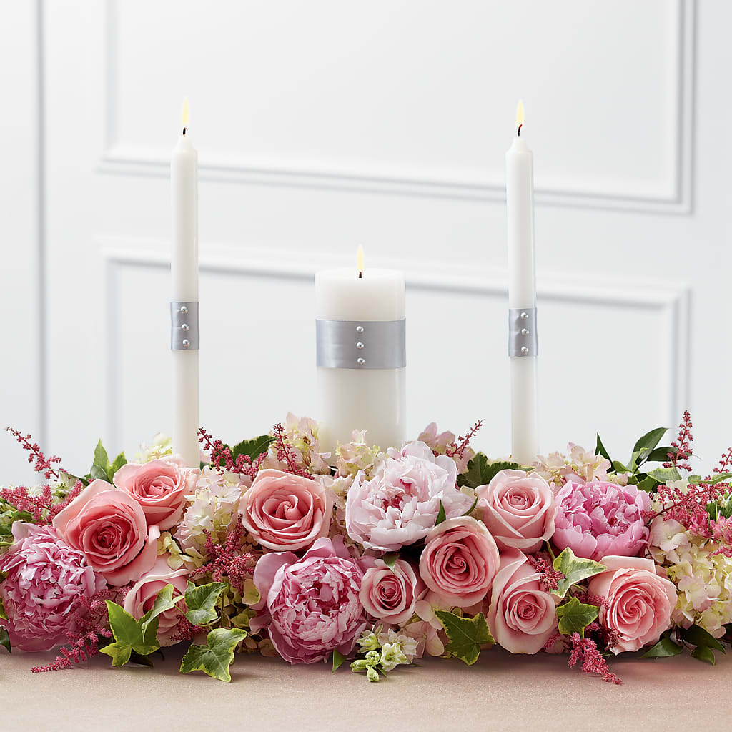 Worldwide Romance Unity Candle Arrangement – Garden City Florist, Arlington VA