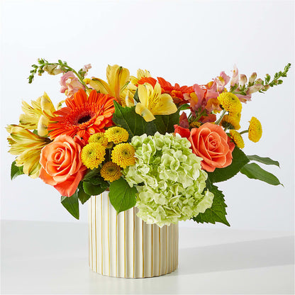 Autumn Sunshine Bouquet with Ivory Vase –  Garden City Florist, Arlington VA