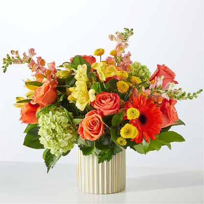 Autumn Sunshine Bouquet with Ivory Vase –  Garden City Florist, Arlington VA