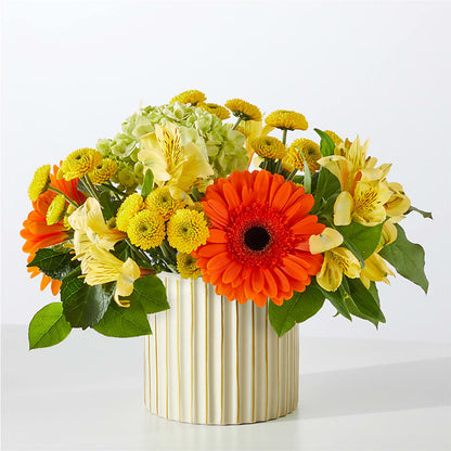 Autumn Sunshine Bouquet with Ivory Vase –  Garden City Florist, Arlington VA