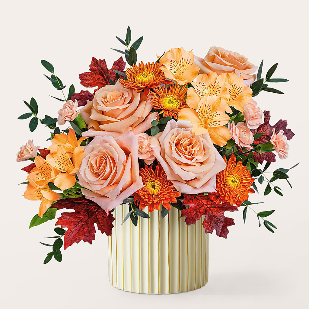 Spiced Latte Bouquet with Ivory Vase –  Garden City Florist, Arlington VA