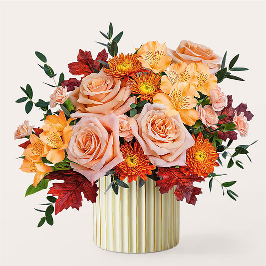 Spiced Latte Bouquet with Ivory Vase –  Garden City Florist, Arlington VA