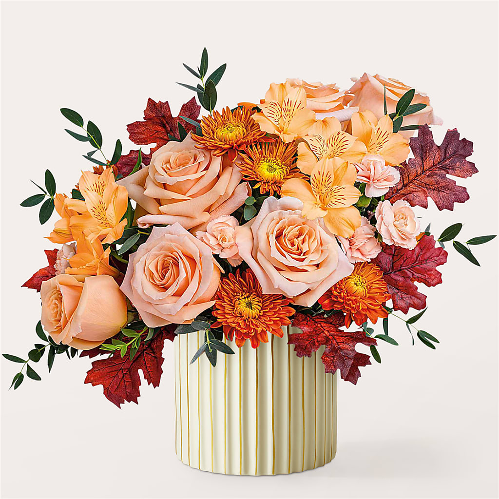 Spiced Latte Bouquet with Ivory Vase –  Garden City Florist, Arlington VA