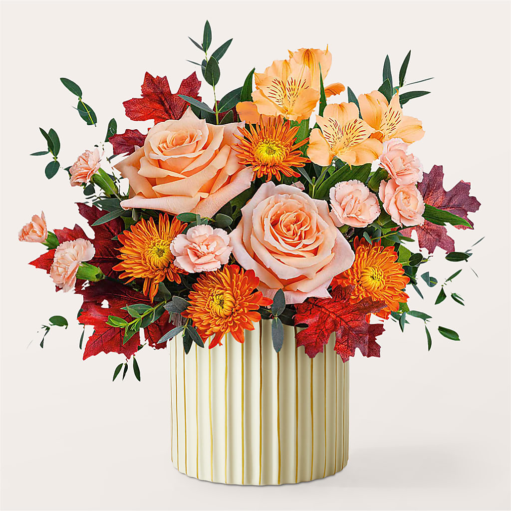 Spiced Latte Bouquet with Ivory Vase –  Garden City Florist, Arlington VA